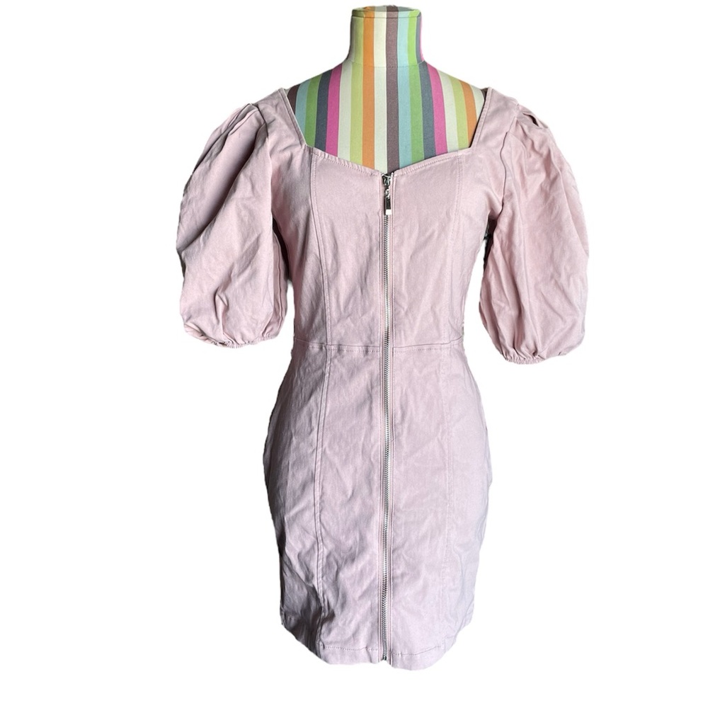 Haute Monde Soft Pink Puffy Sleeves Mini Dress 0974